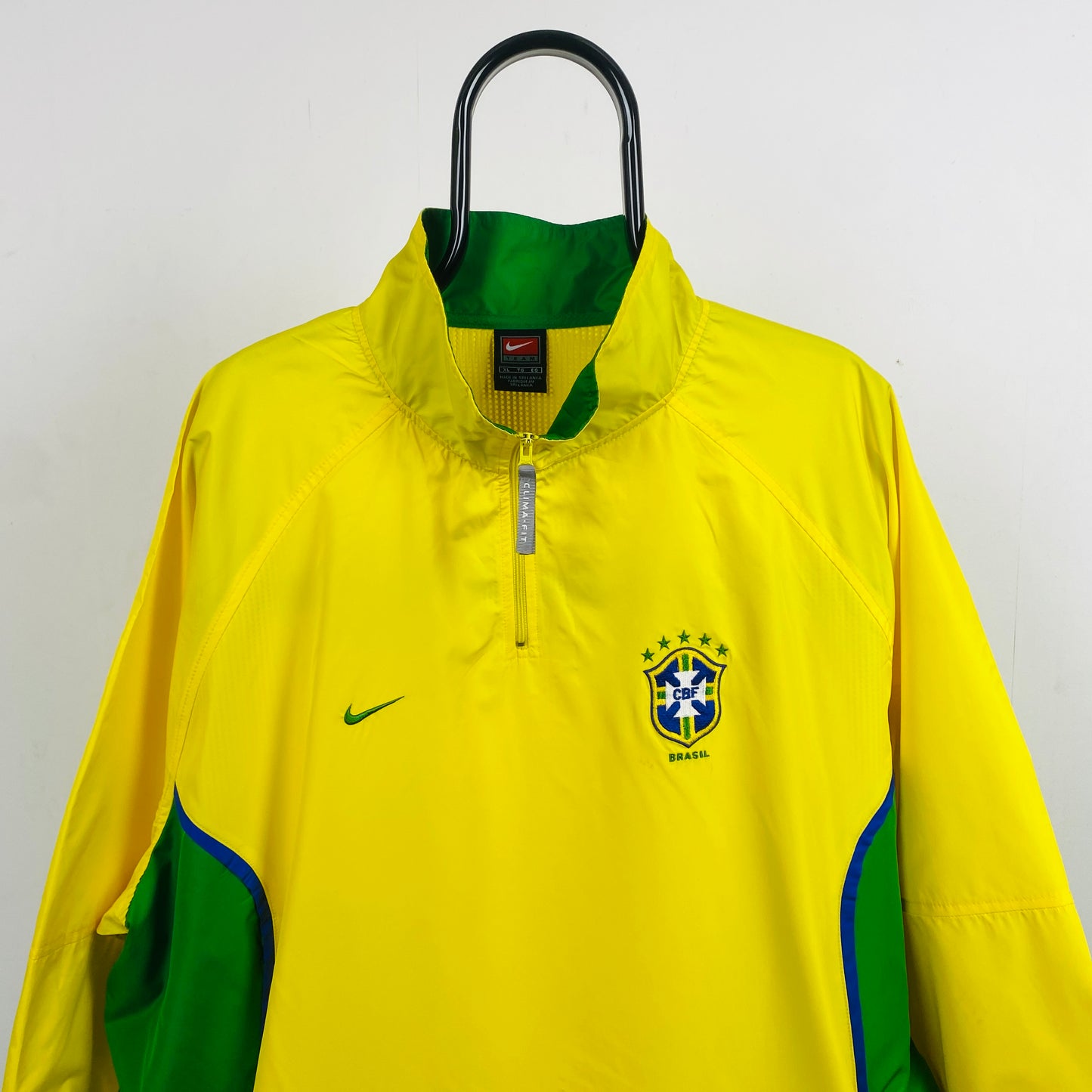 90s Nike Brazil Windbreaker Jacket Yellow XL