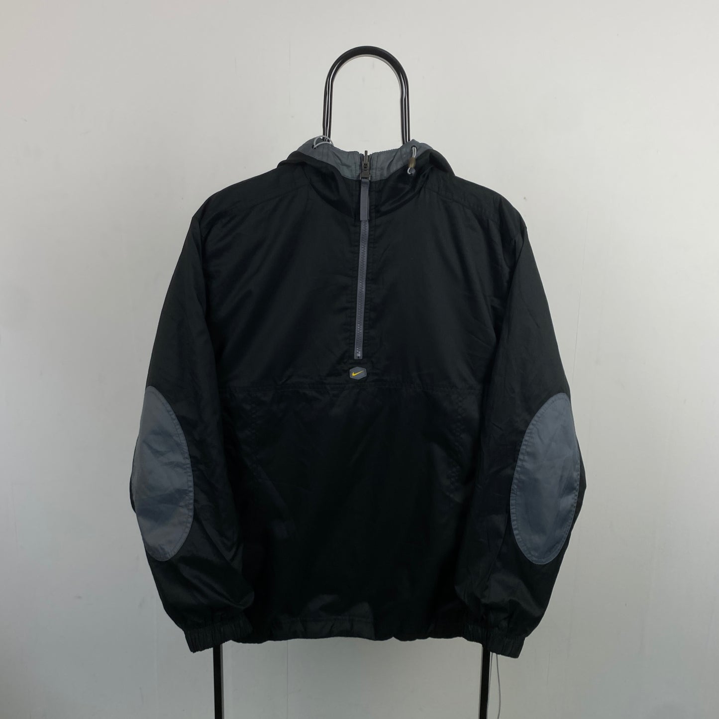 00s Nike Tn Hex Reversible Fleece Coat Jacket Black Grey Small