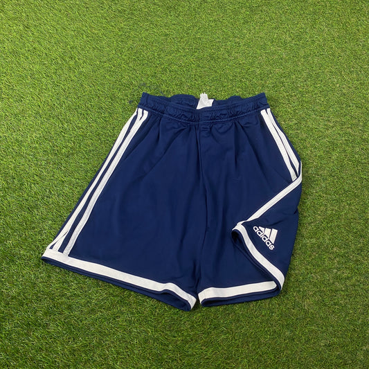 00s Adidas Football Shorts Blue Small