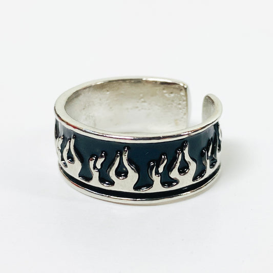 Adjustable Flame Ring Silver