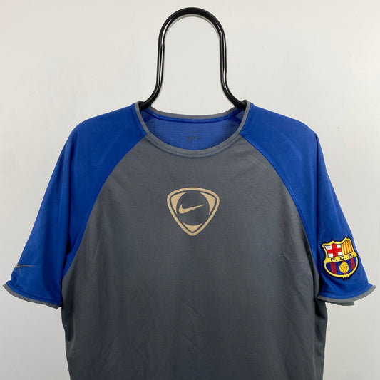 00s Nike Barcelona Football Shirt T-Shirt Grey Large