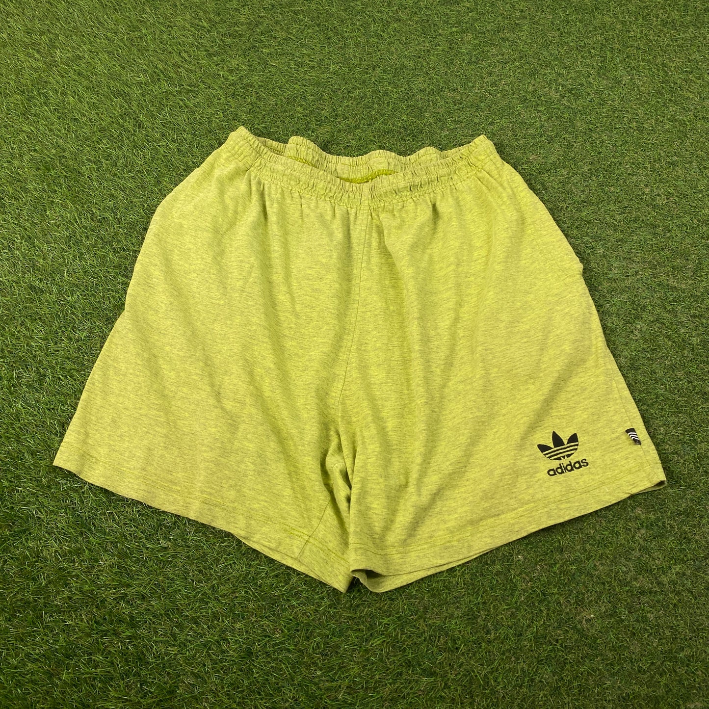 90s Adidas Cotton Trefoil Shorts Green XL