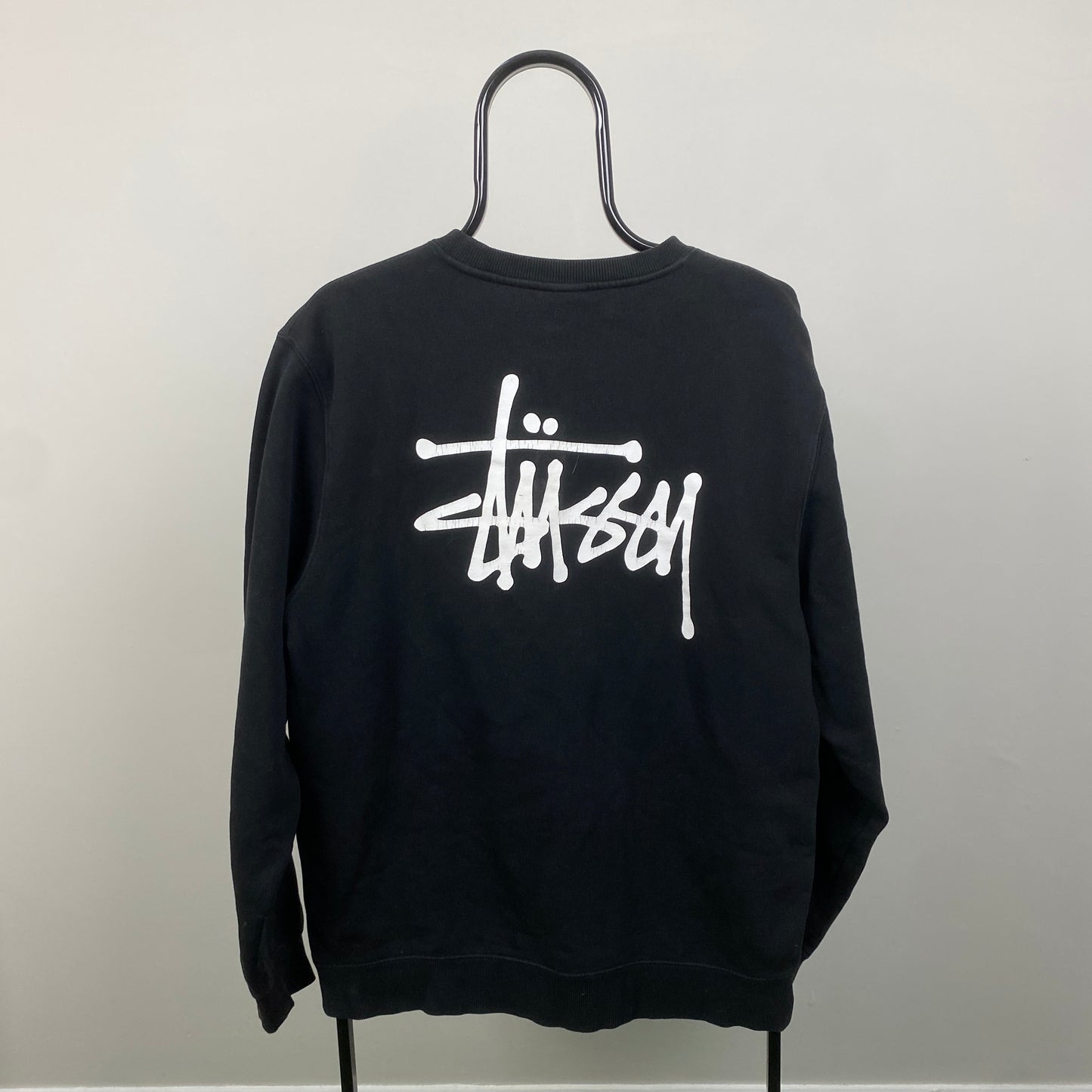 Retro 00s Stussy Sweatshirt Black Large