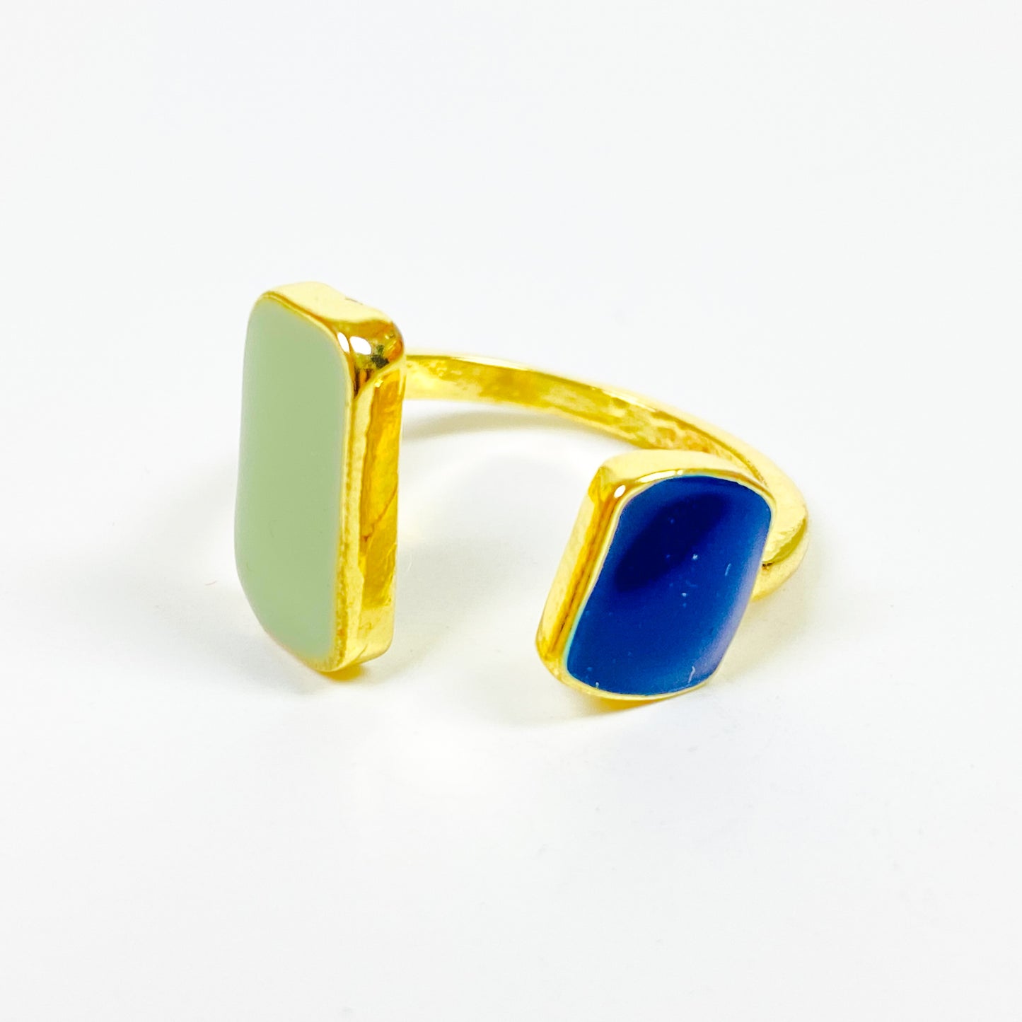 Retro Adjustable Gem Ring Gold