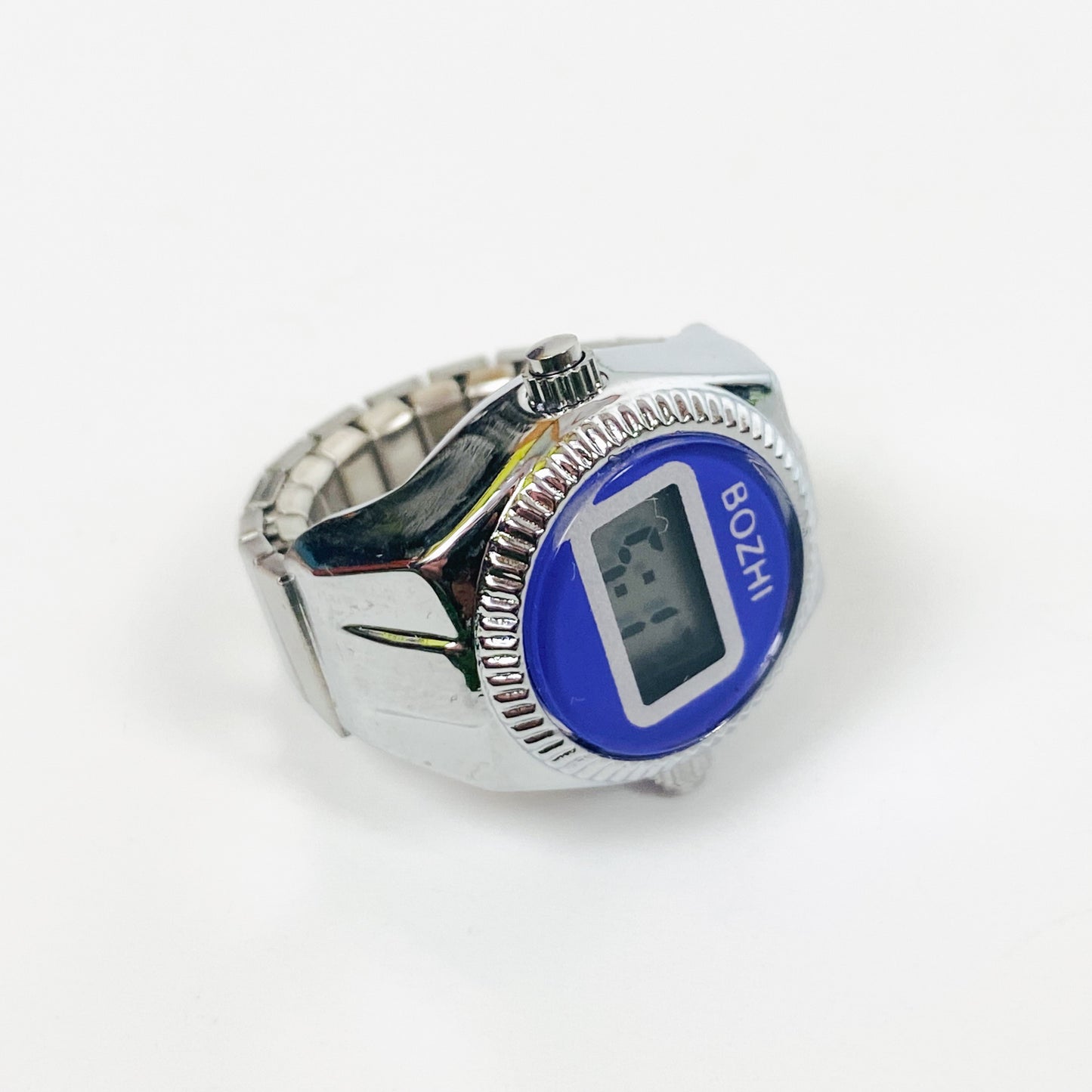 Digi Watch Ring Silver Blue