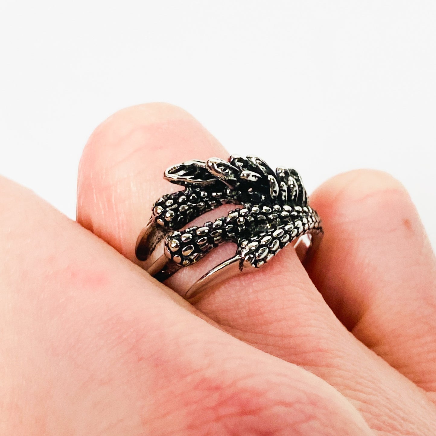 Retro Adjustable Claw Ring Silver