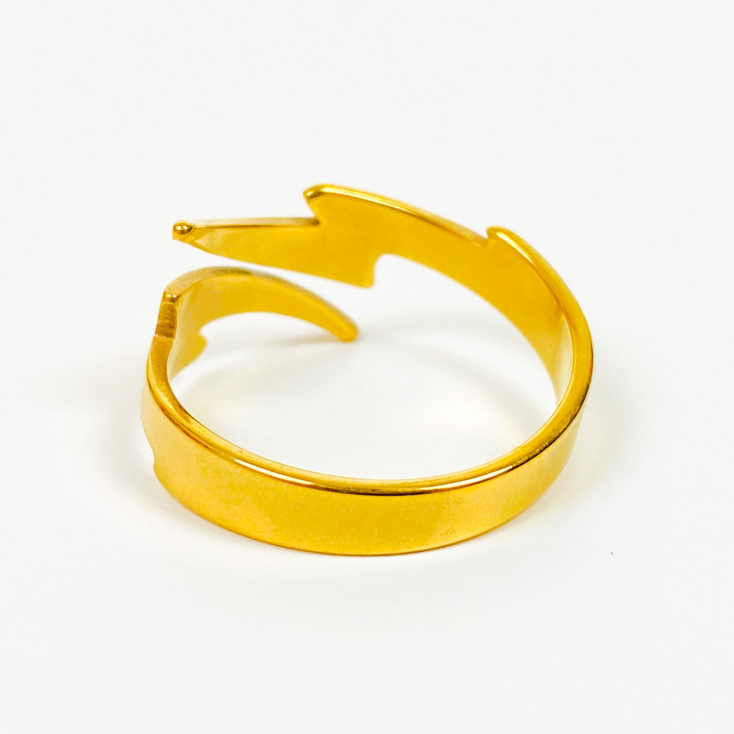 Vintage Retro Adjustable Lightning Ring Gold