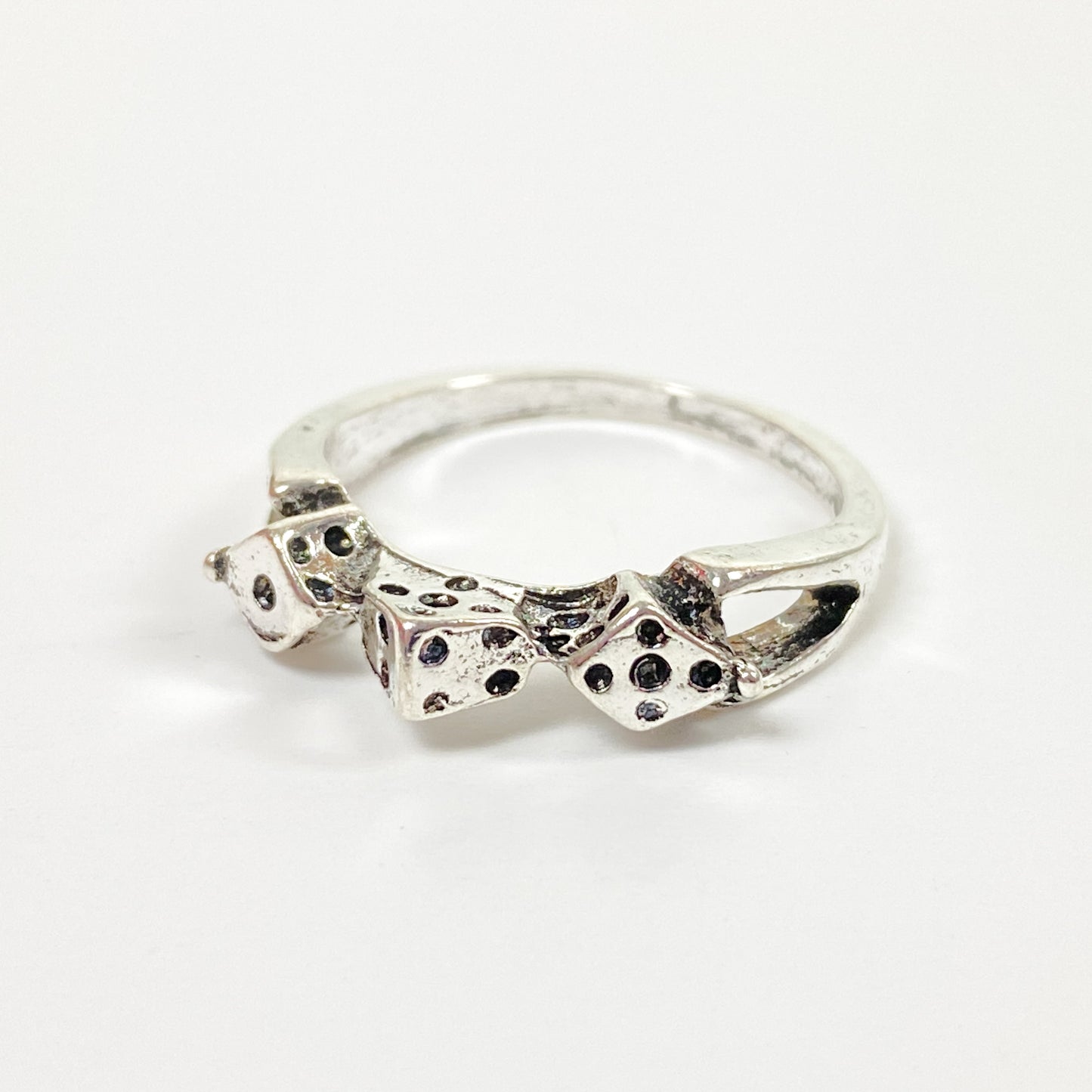 Retro Vintage Dice Ring Silver