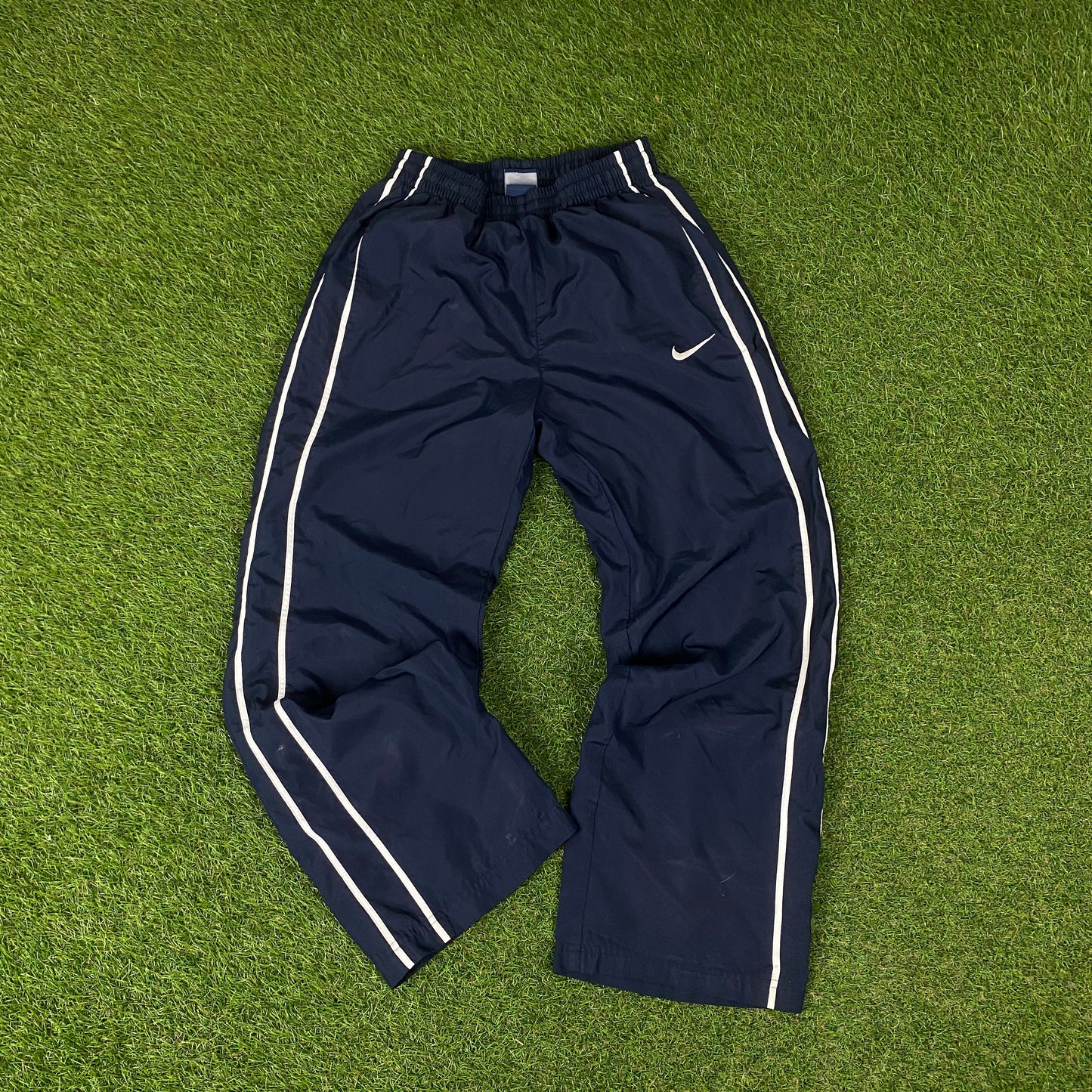 00s Nike Piping Windbreaker Tracksuit Set Jacket + Joggers Blue XL