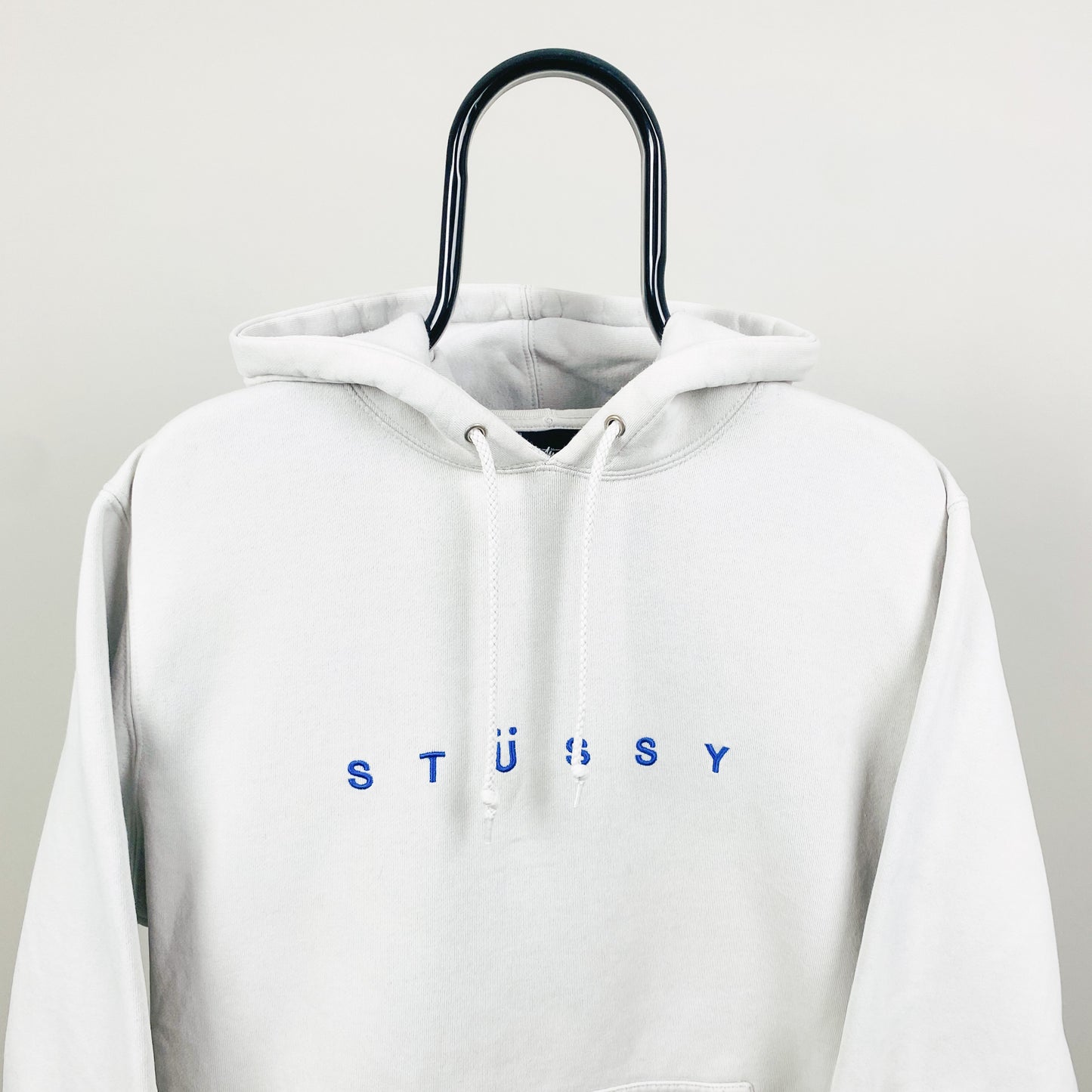 Retro 00s Stussy Hoodie White Large