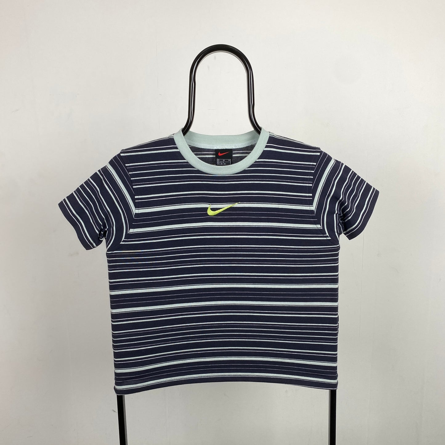 00s Nike Striped T-Shirt Blue XS
