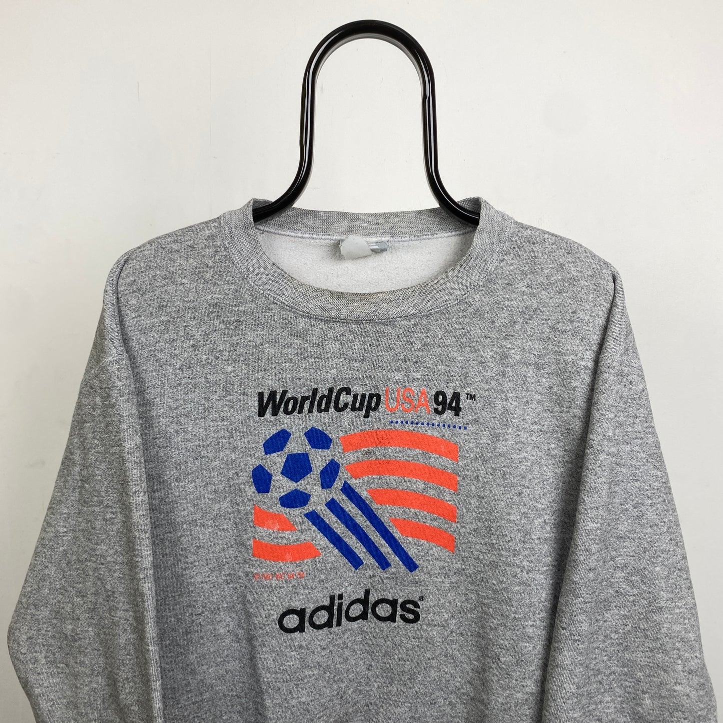 90s Adidas World Cup Football Sweatshirt Grey XS