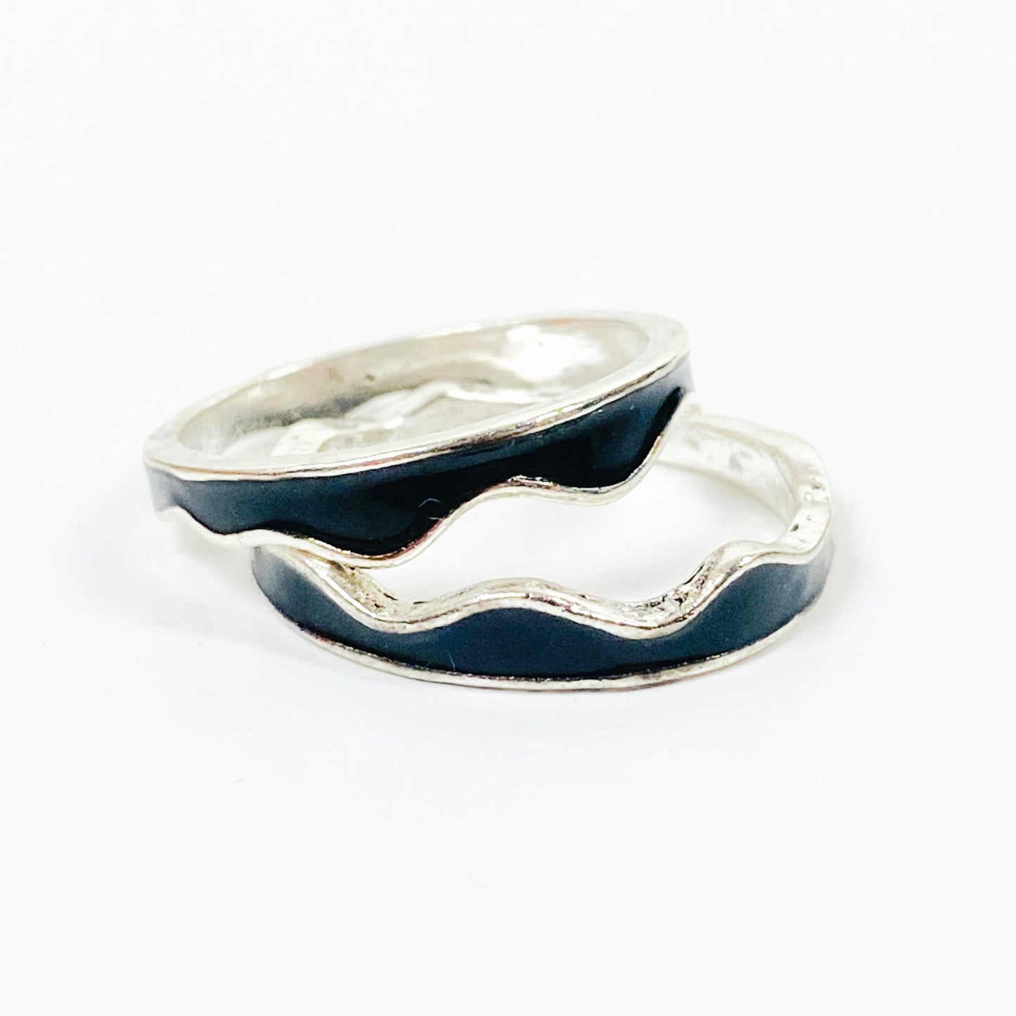 Retro Stack Band Ring Silver