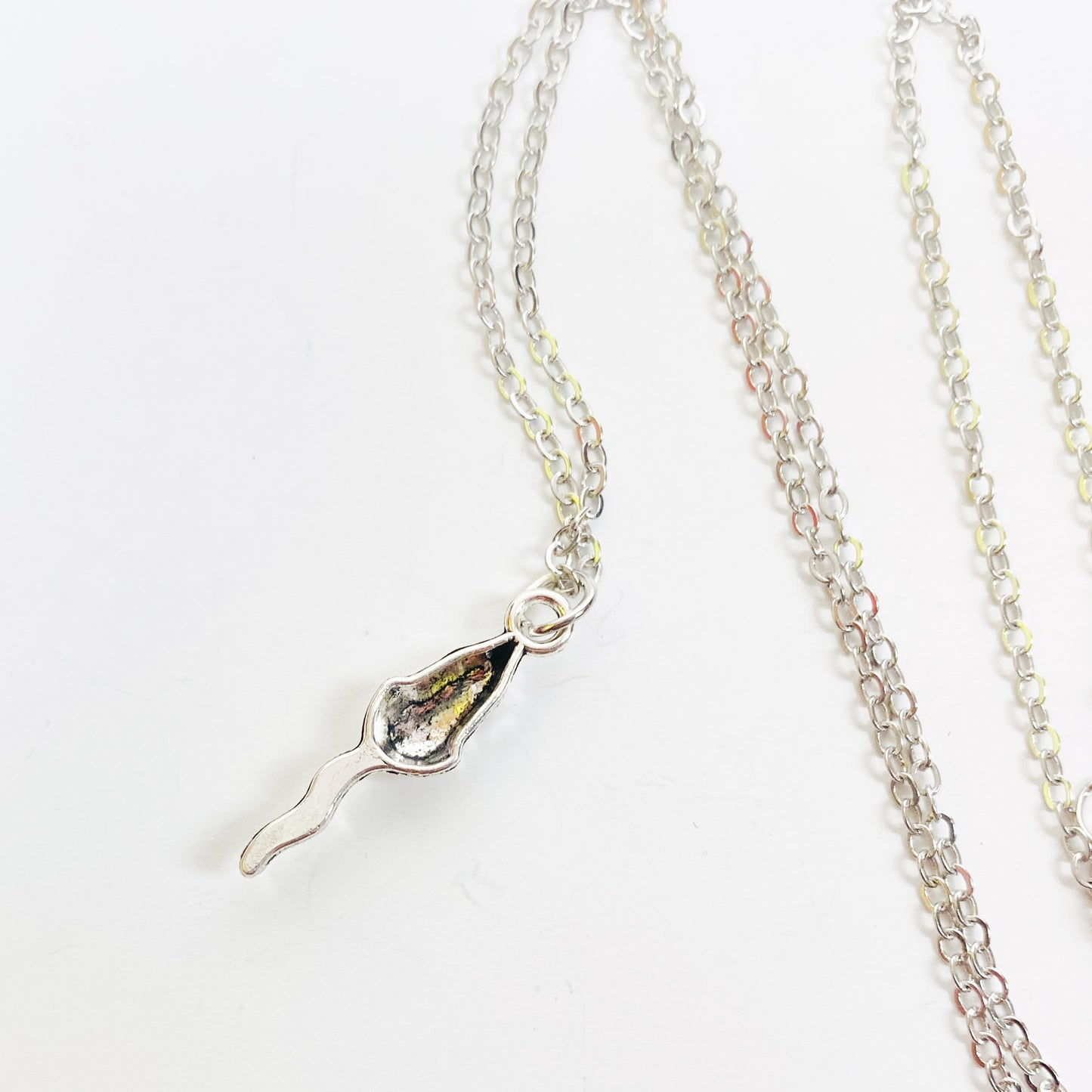 Antique Mouse Necklace Chain Silver