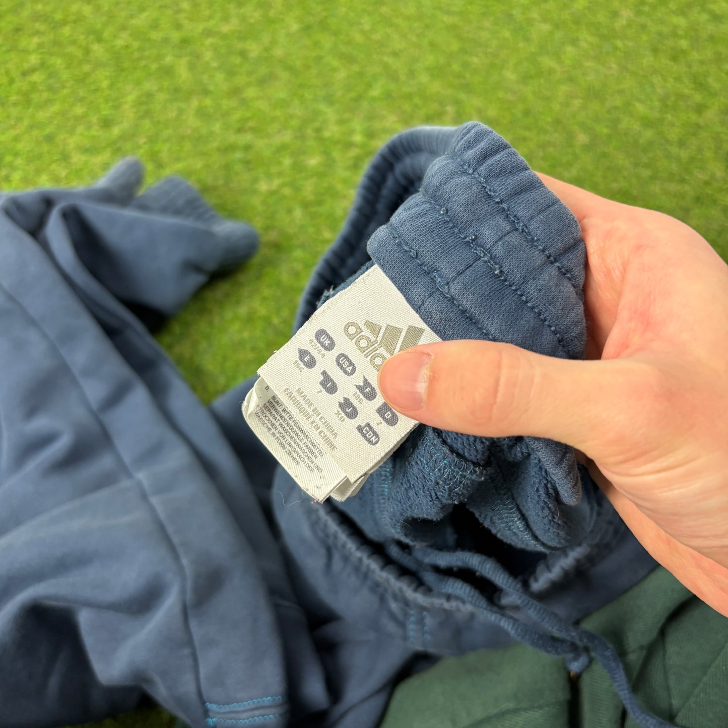 00s Adidas Cotton Joggers Blue XL