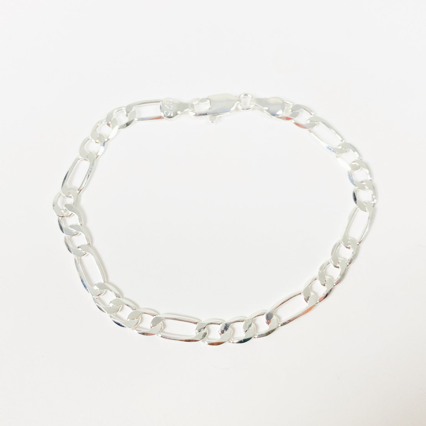 Figaro Chain Bracelet .925 Silver