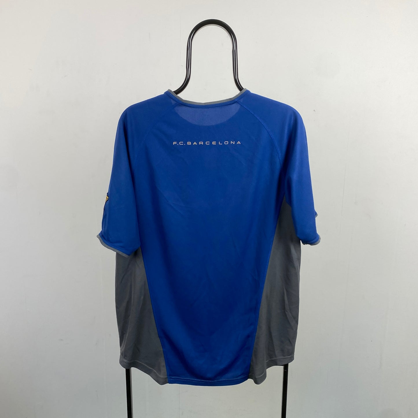 00s Nike Barcelona Football Shirt T-Shirt Grey Large