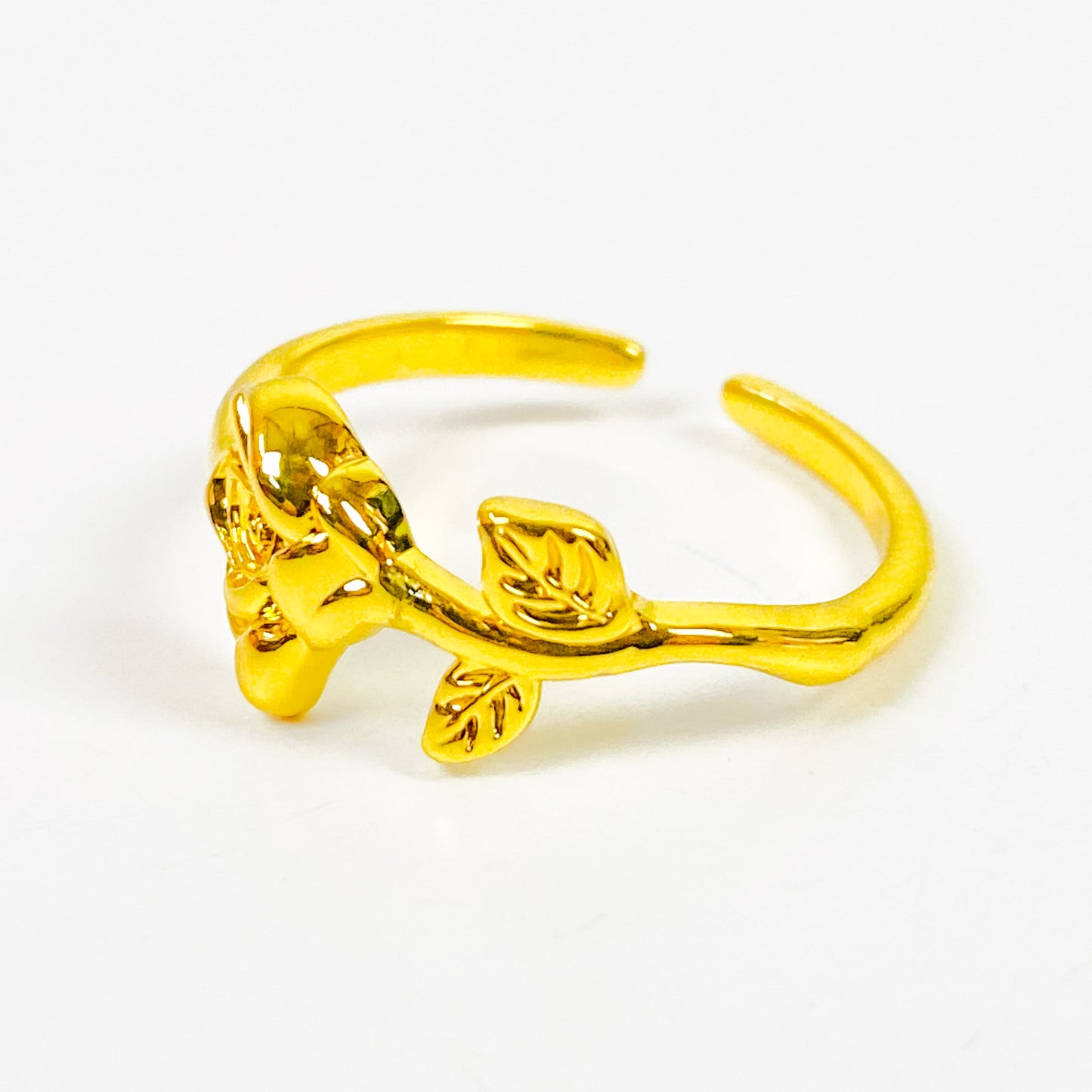 Retro Adjustable Rose Ring Gold