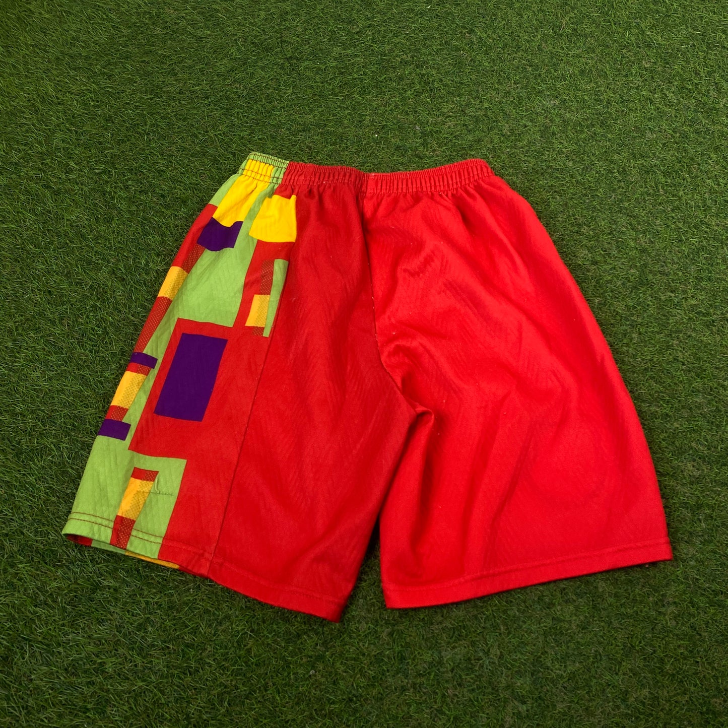 Retro 90s Umbro England Football Shorts Red XS