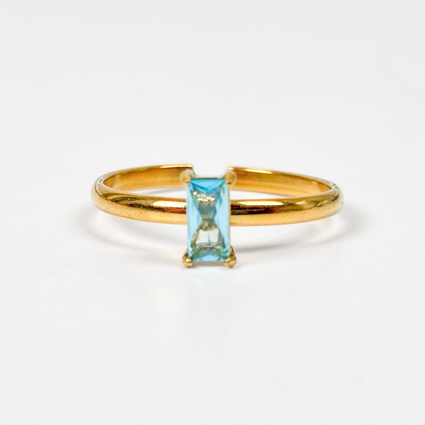 Birthstone Band Ring Stackable Gold