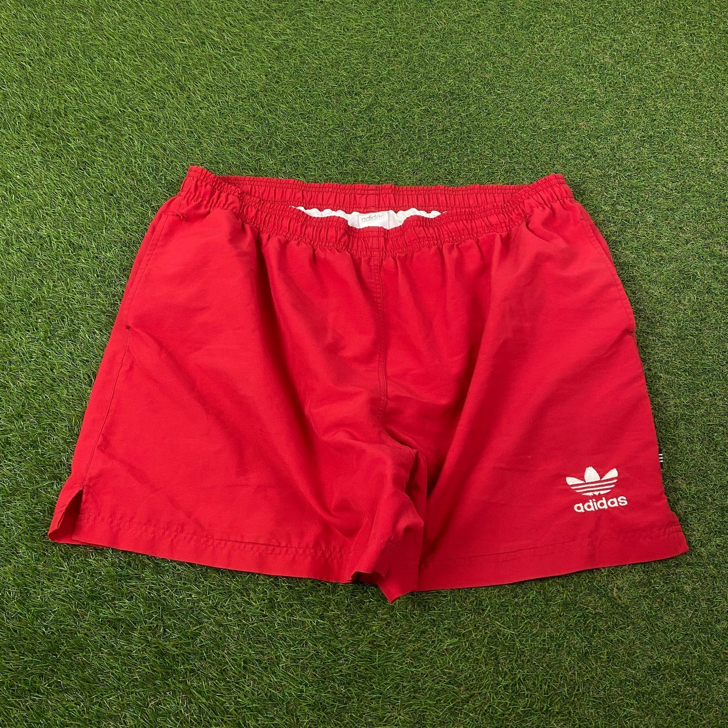 90s Adidas Trefoil Shorts Red Large