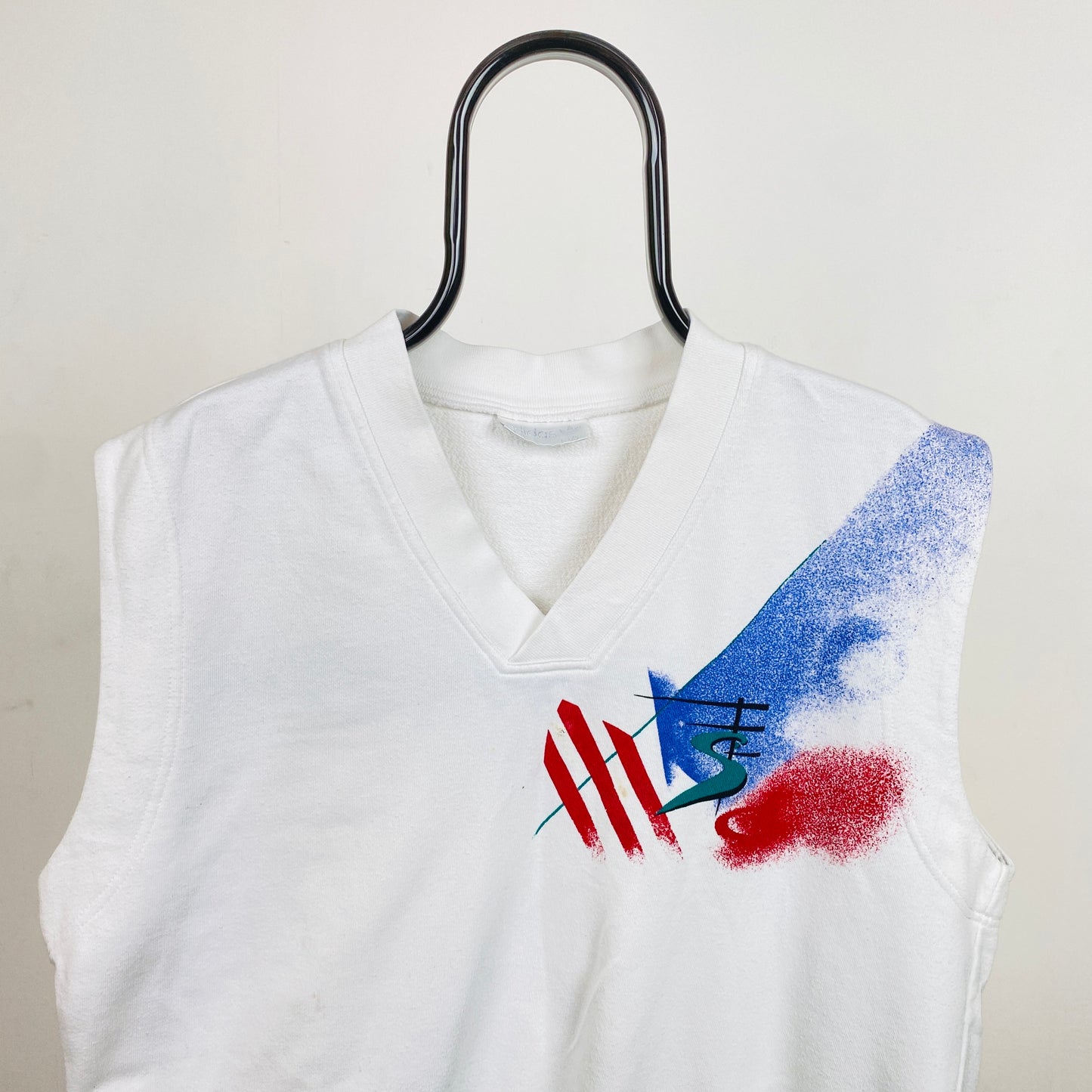 90s Adidas Edberg Sweater Vest Sweatshirt White Small