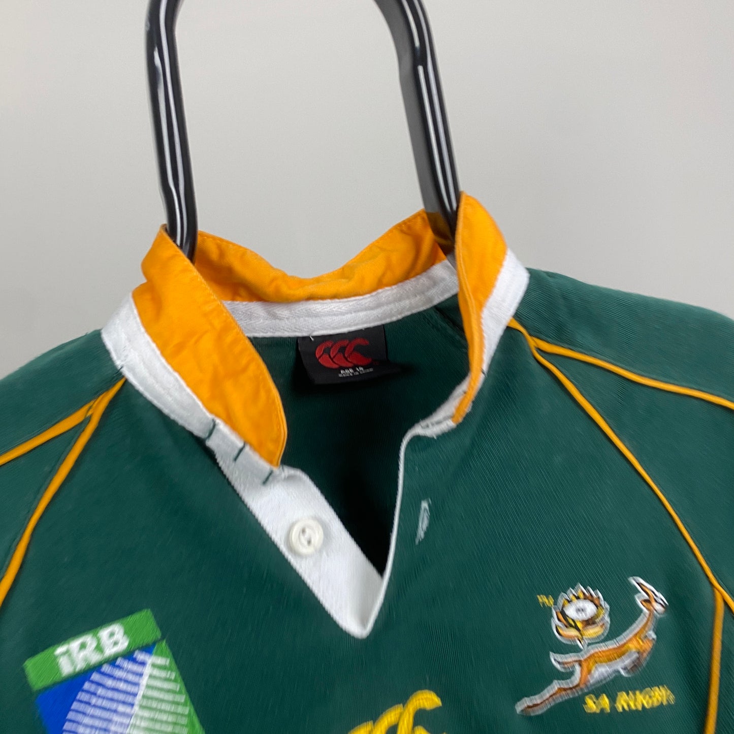 00s Canterbury South Africa Rugby Shirt T-Shirt Green XS
