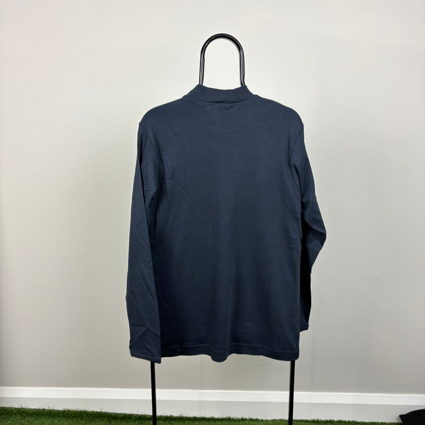 00s Nike Mock Neck Thin Sweatshirt Blue Small
