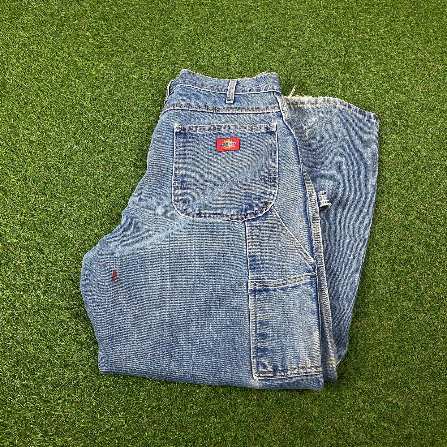 00s Dickies Double Knee Denim Jeans Joggers Blue XL 38x30