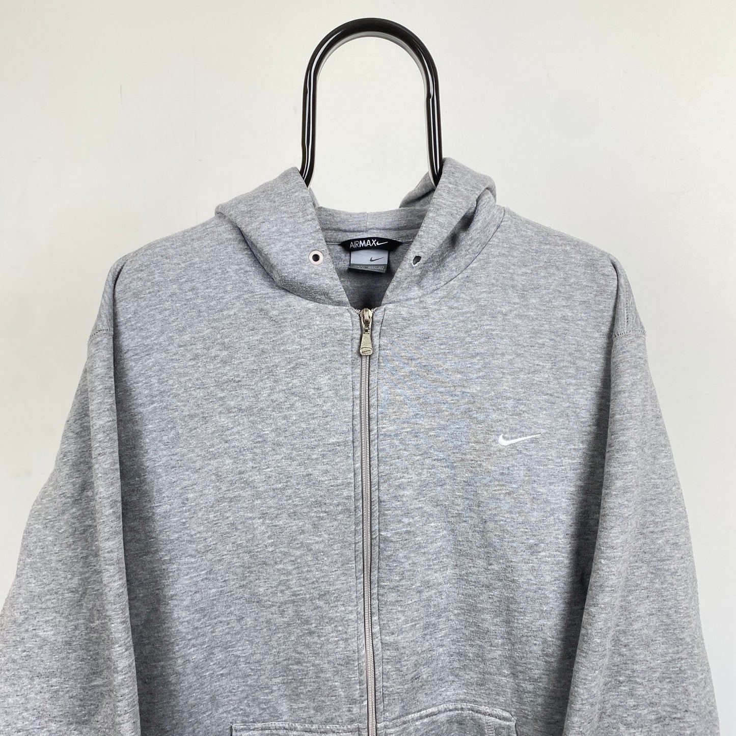 00s Nike Air Max Zip Heavyweight Hoodie Grey XL