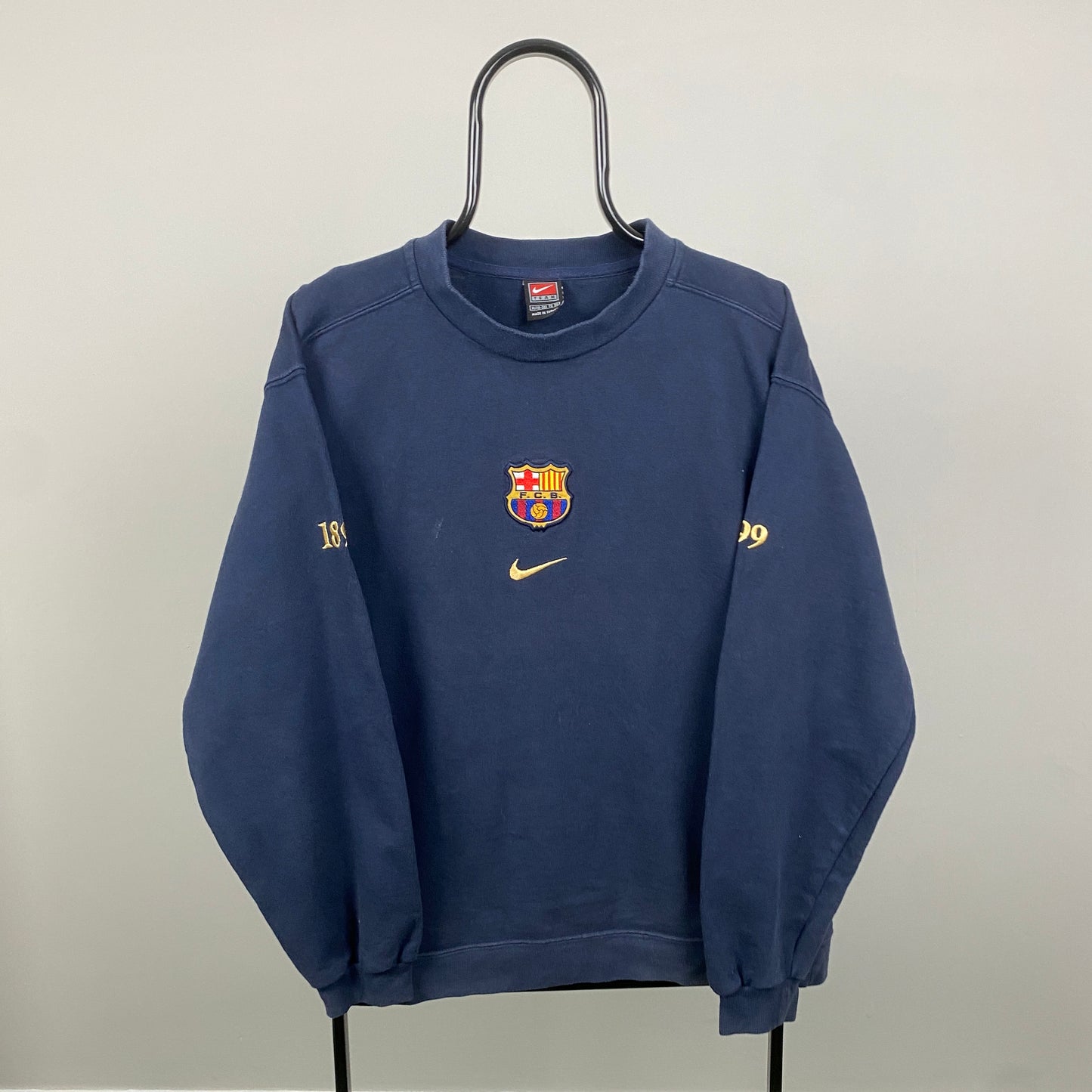 90s Nike Barcelona Centenary Sweatshirt Blue Small