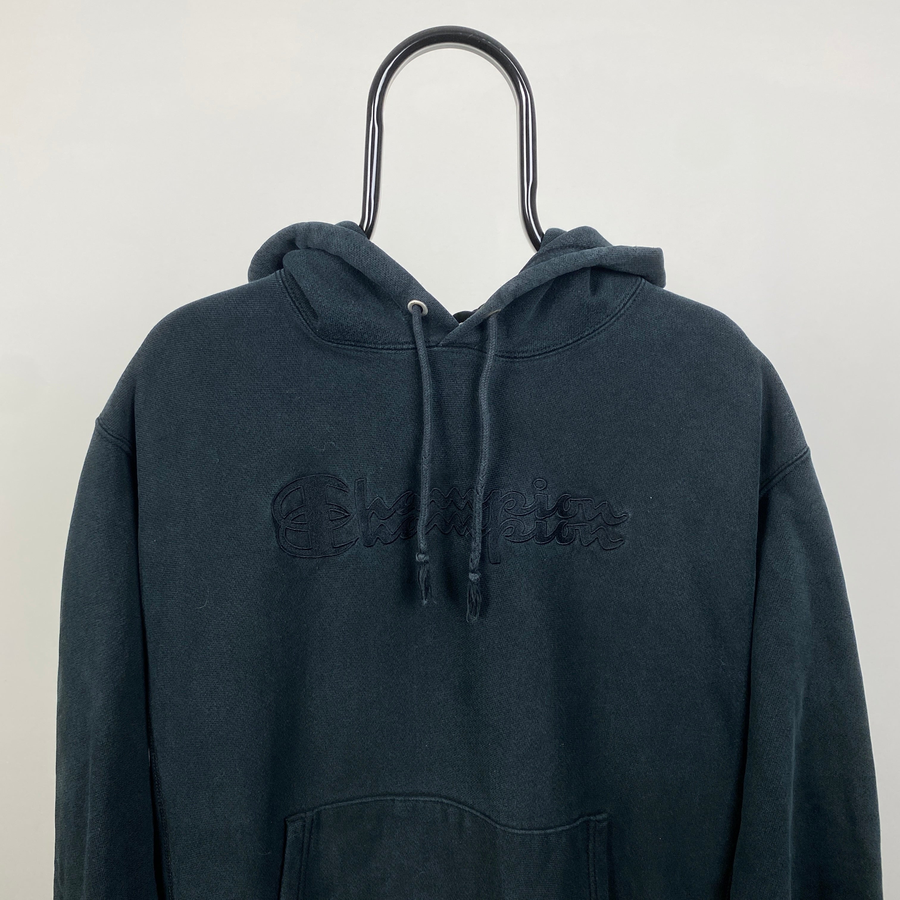 00s Champion Reverse Weave Hoodie Black Large – Clout Closet