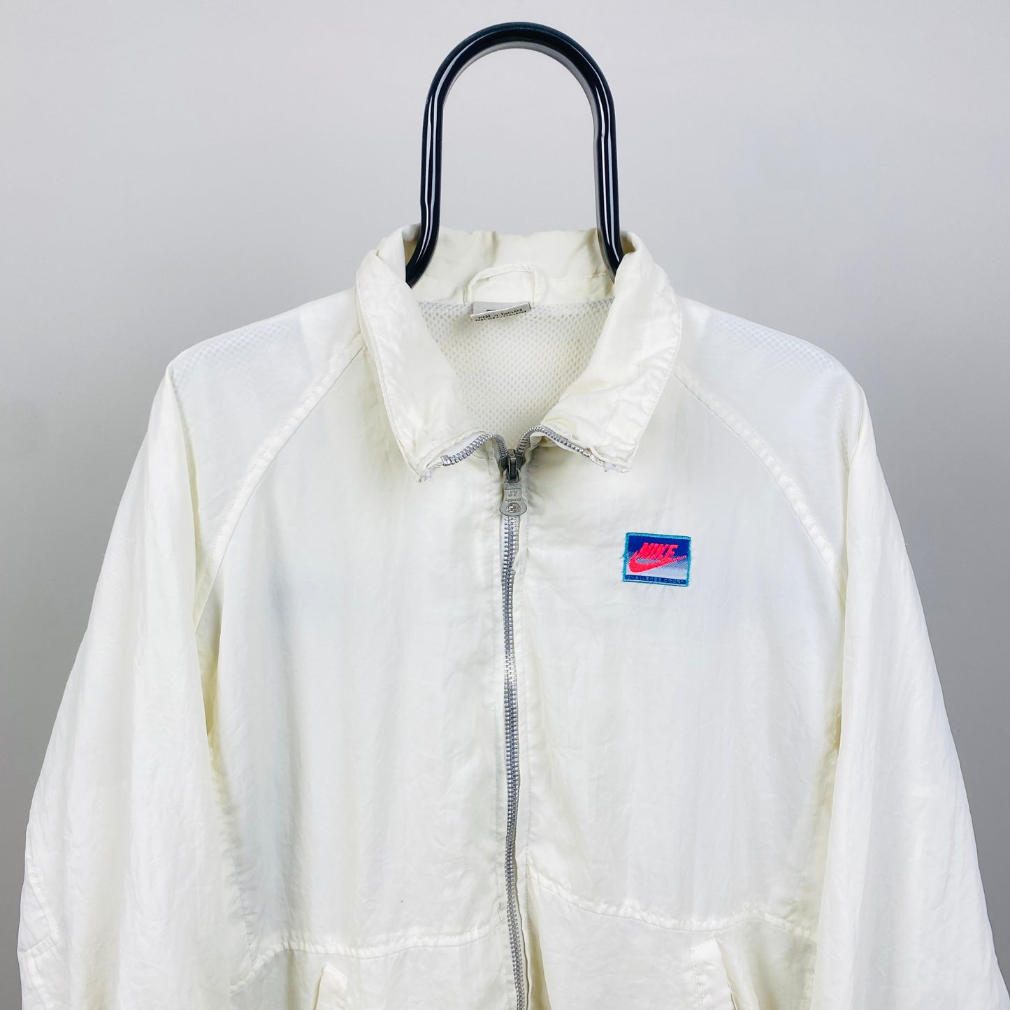 90s Nike Challenge Court Windbreaker Jacket White Medium