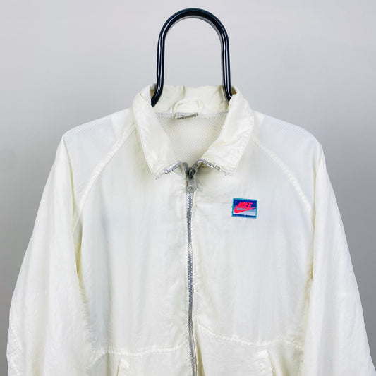 90s Nike Challenge Court Windbreaker Jacket White Medium