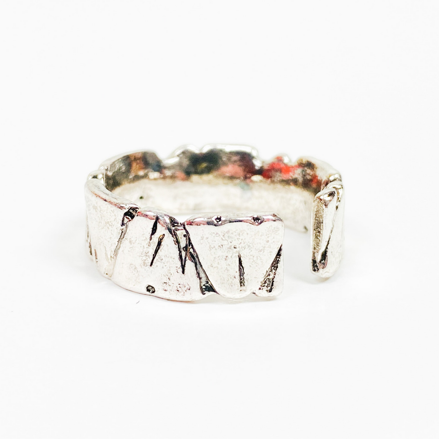 Chunk Ring Silver Adjustable