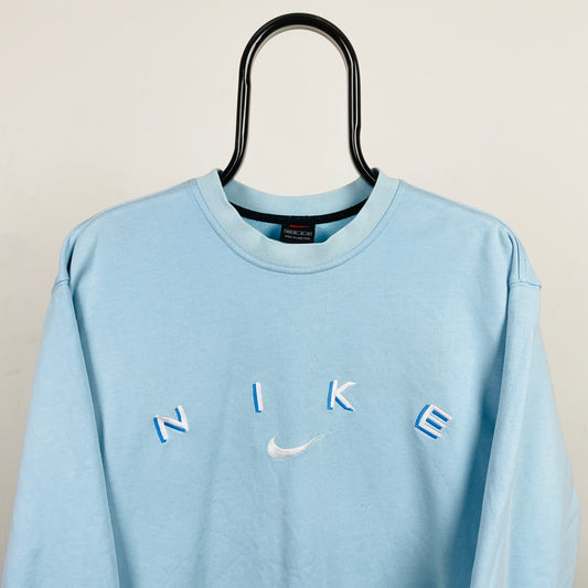 90s Nike Sweatshirt Baby Blue Medium