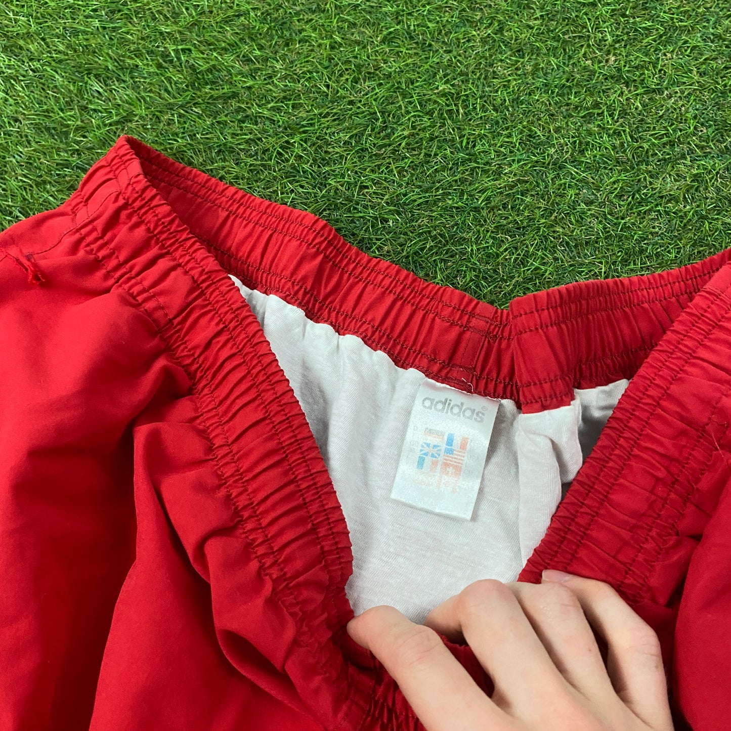 90s Adidas Trefoil Shorts Red Large