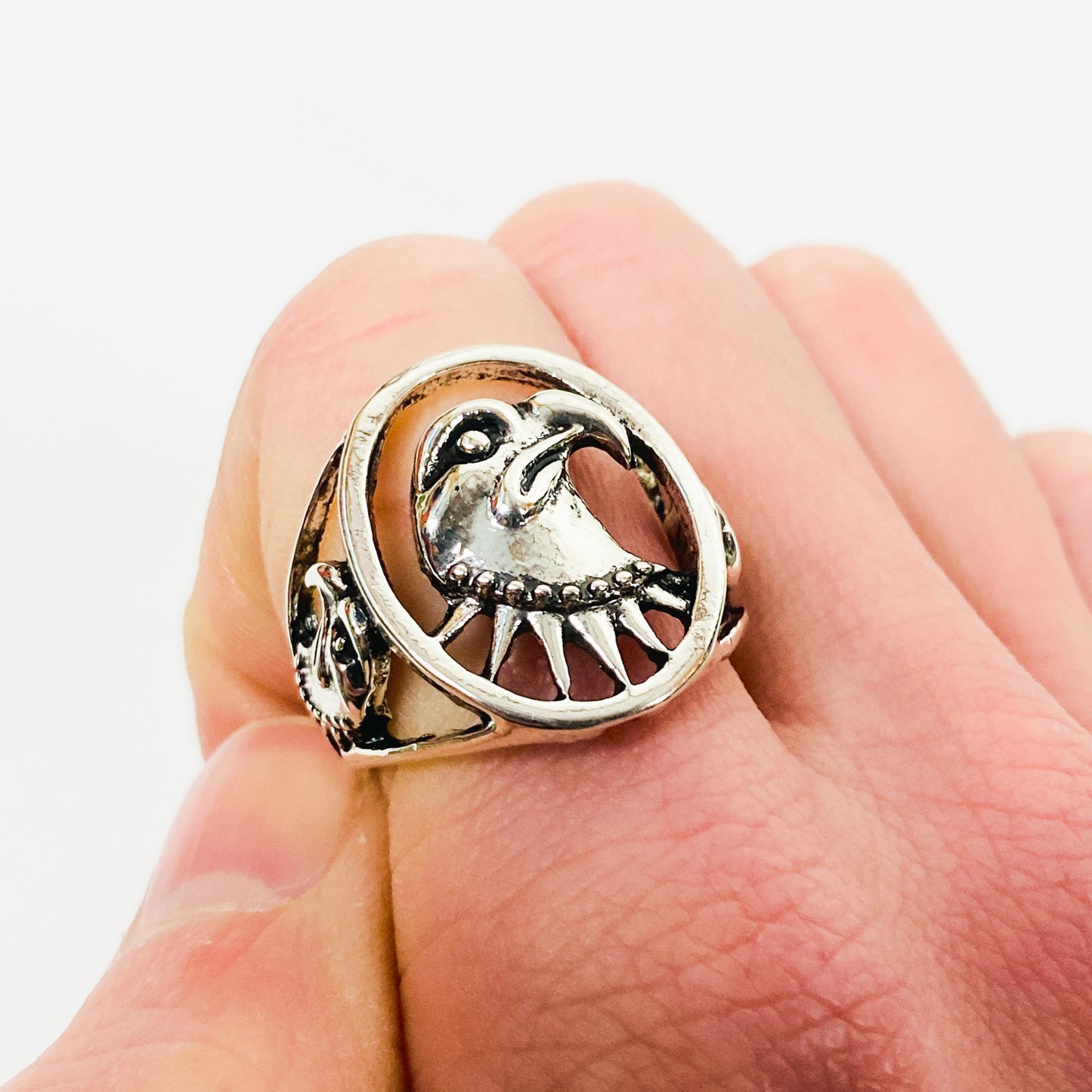 Retro Eagle Ring Silver