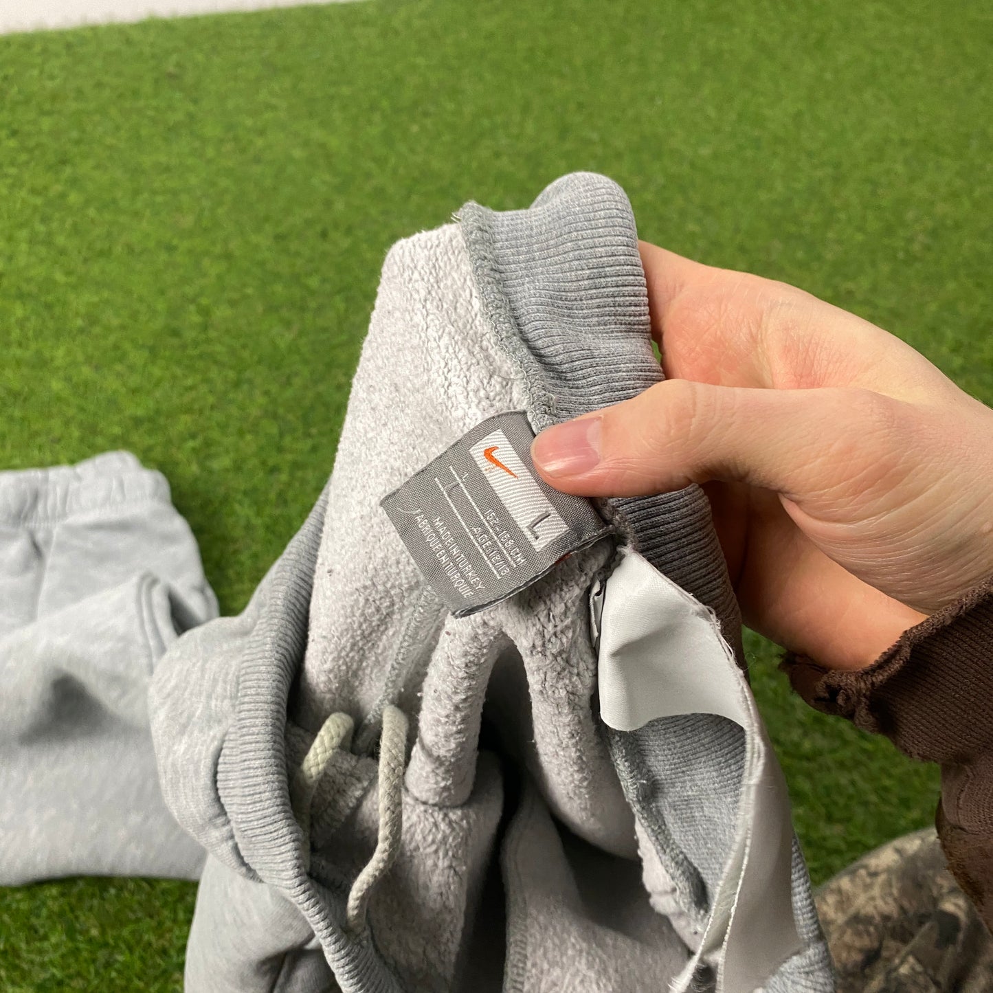 00s Nike Wide Leg Cotton Joggers Grey Small