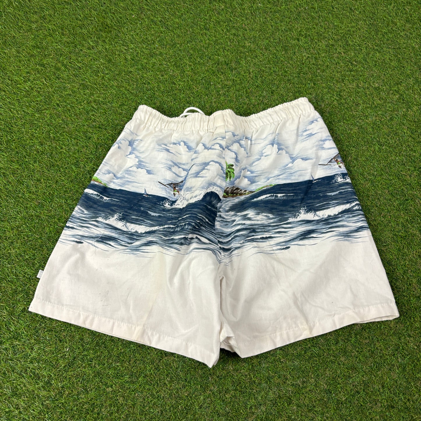 90s Cotton Surf Shorts White Medium