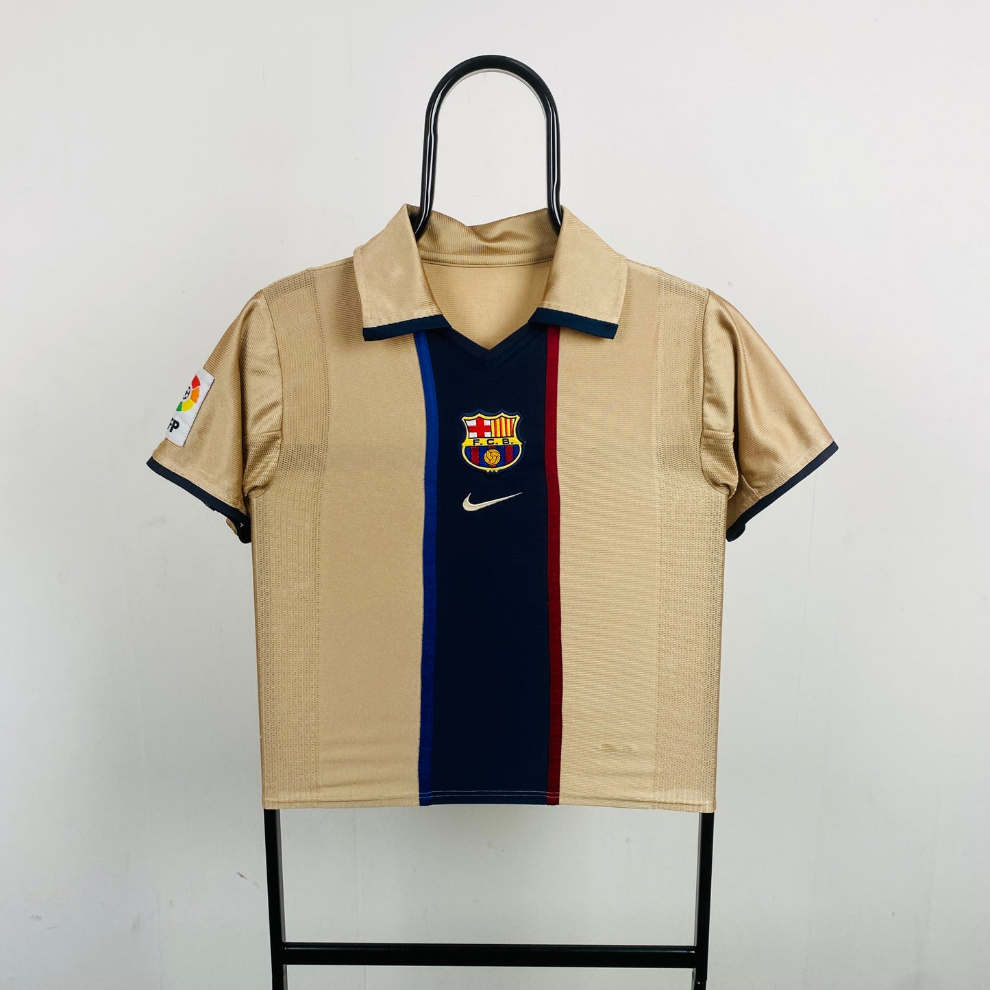 90s Nike Barcelona Football Shirt T-Shirt Gold XS