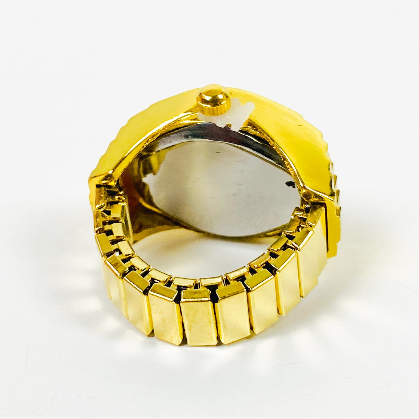Retro Adjustable Watch Ring Gold White