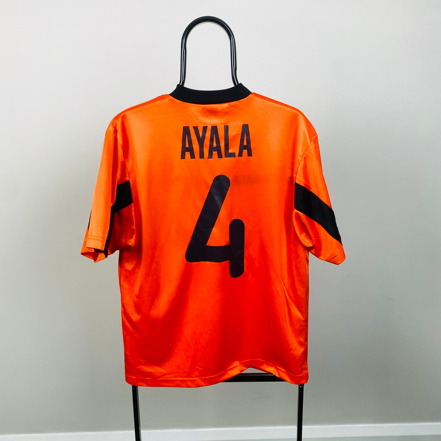 00s Nike Valencia Ayala 4 Football Shirt T-Shirt Orange Small
