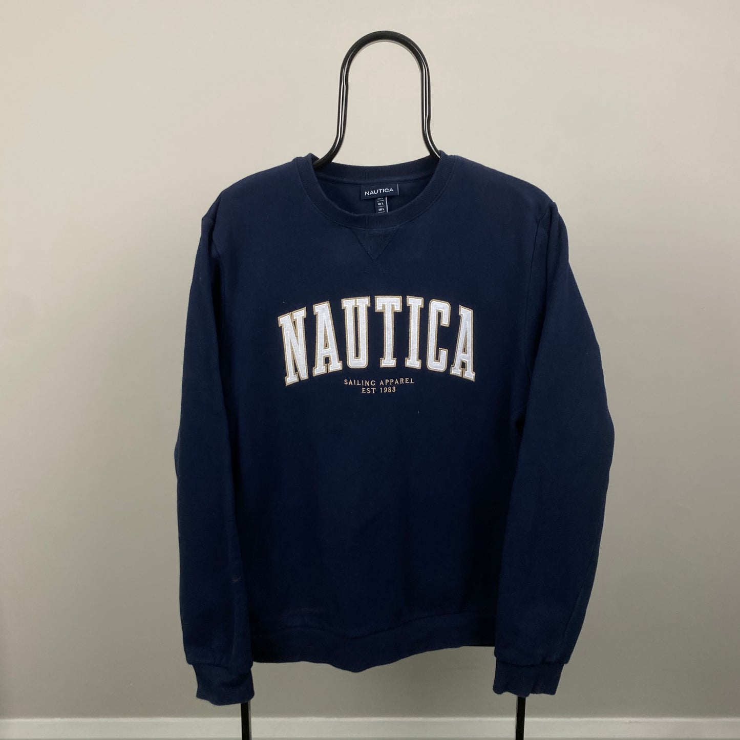 90s Nautica Sweatshirt Blue Large