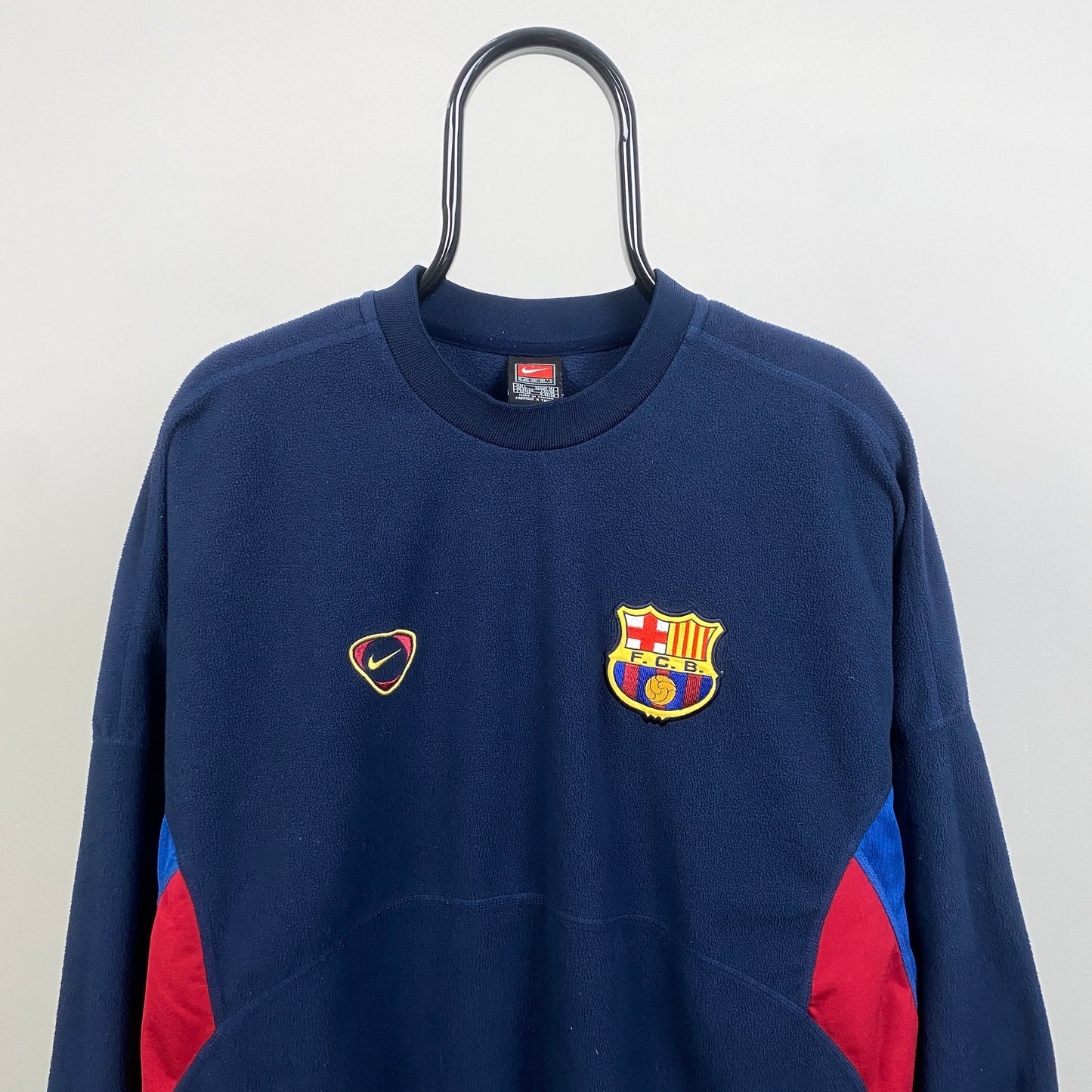 00s Nike Barcelona Fleece Sweatshirt Blue Large