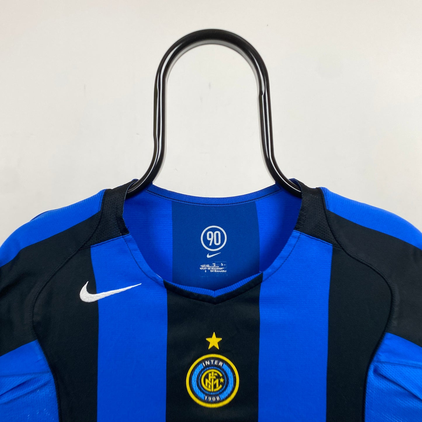 90s Nike Inter Milan Football Shirt T-Shirt Blue XS