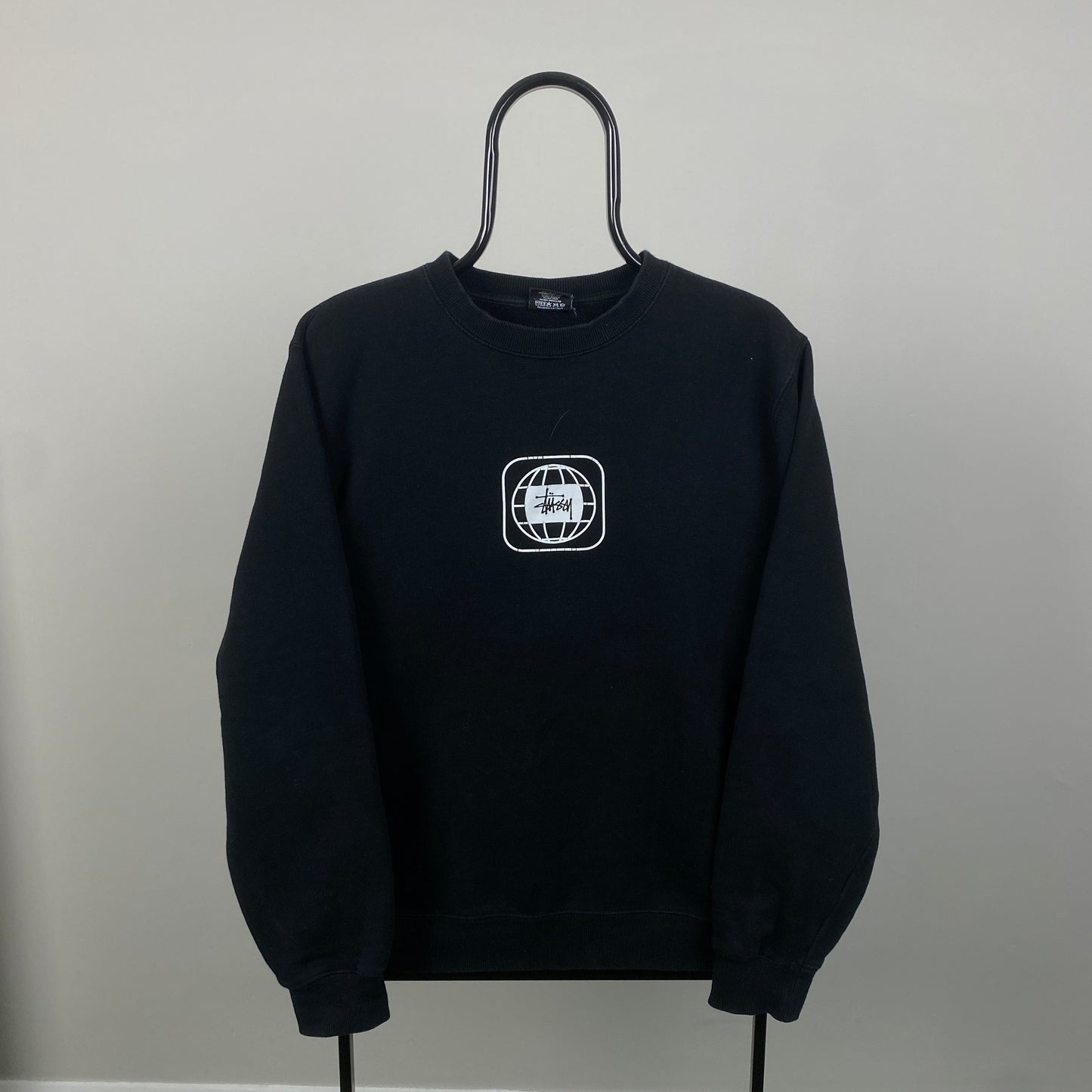 00s Stussy Sweatshirt Black Small