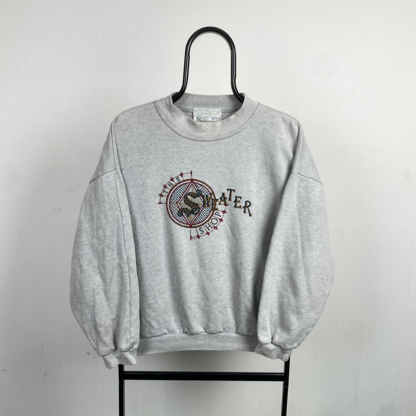 Retro 90s Sweater Shop Sweatshirt Grey XS/Small