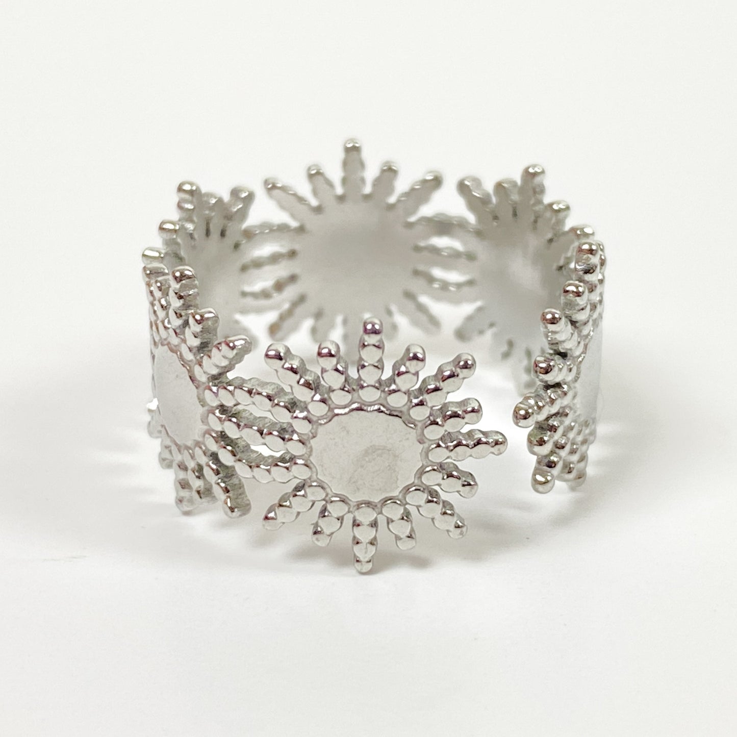 Retro Adjustable Sun Ring Silver