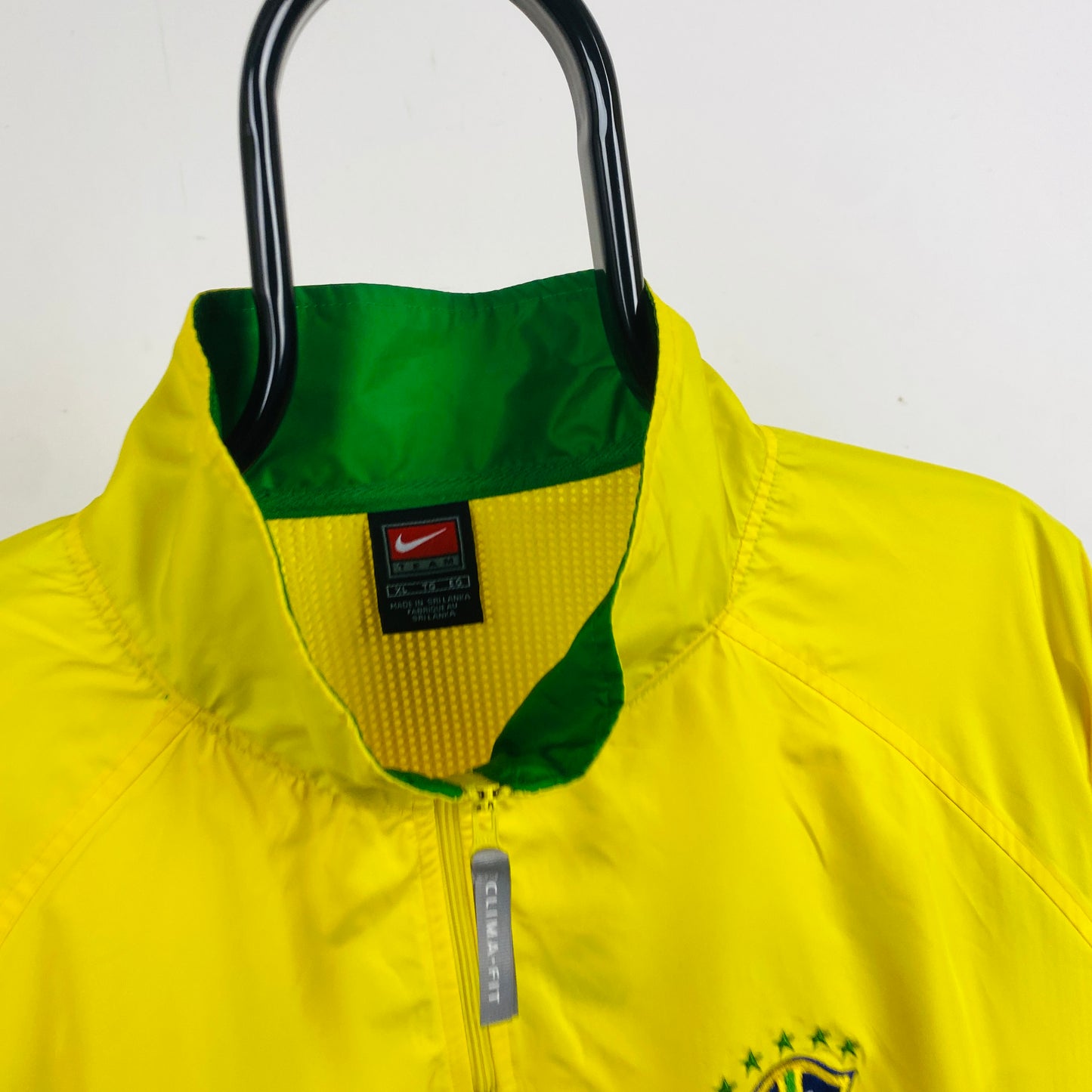 90s Nike Brazil Windbreaker Jacket Yellow XL